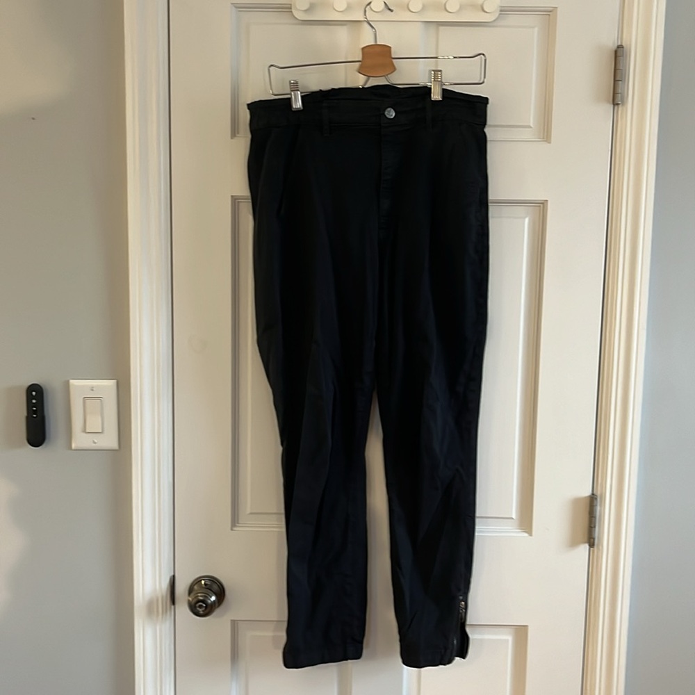 WHBM Slim Ankle Extra Highrise Black Paperbag pant